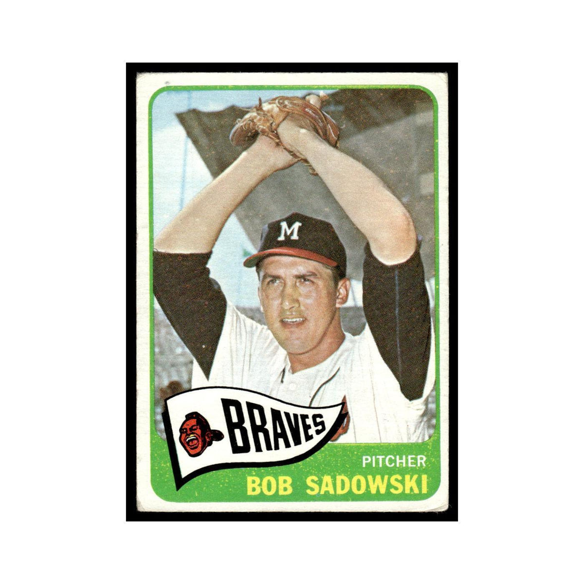 1965 Topps Baseball Card Bob Sadowski Milwaukee Braves #156