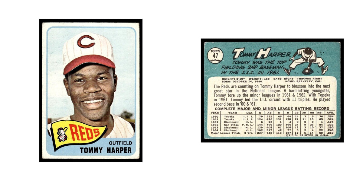 1965 Topps Baseball Card Tommy Harper Reds #47
