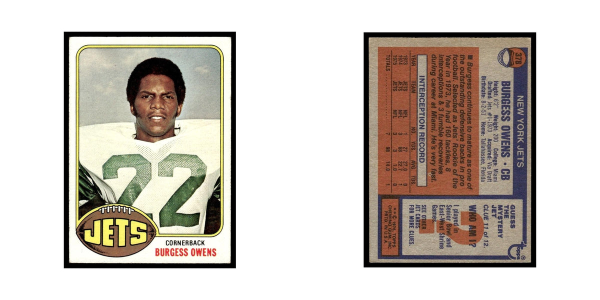 1976 Topps Burgess Owens Jets #378