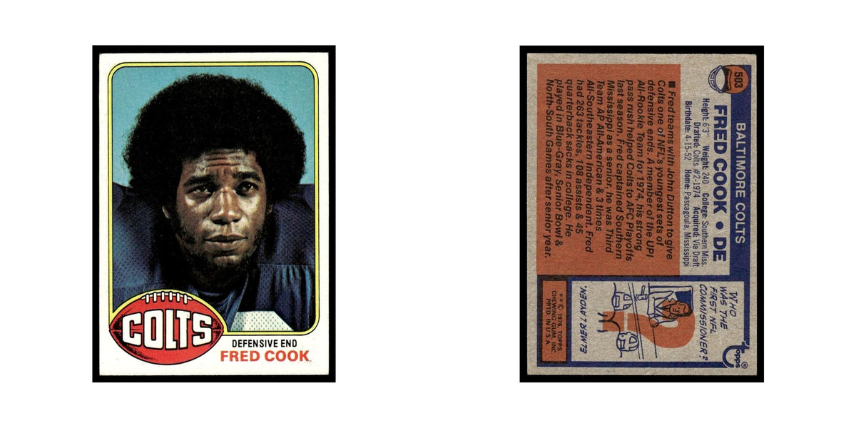 1976 Topps Fred Cook Baltimore Colts #503