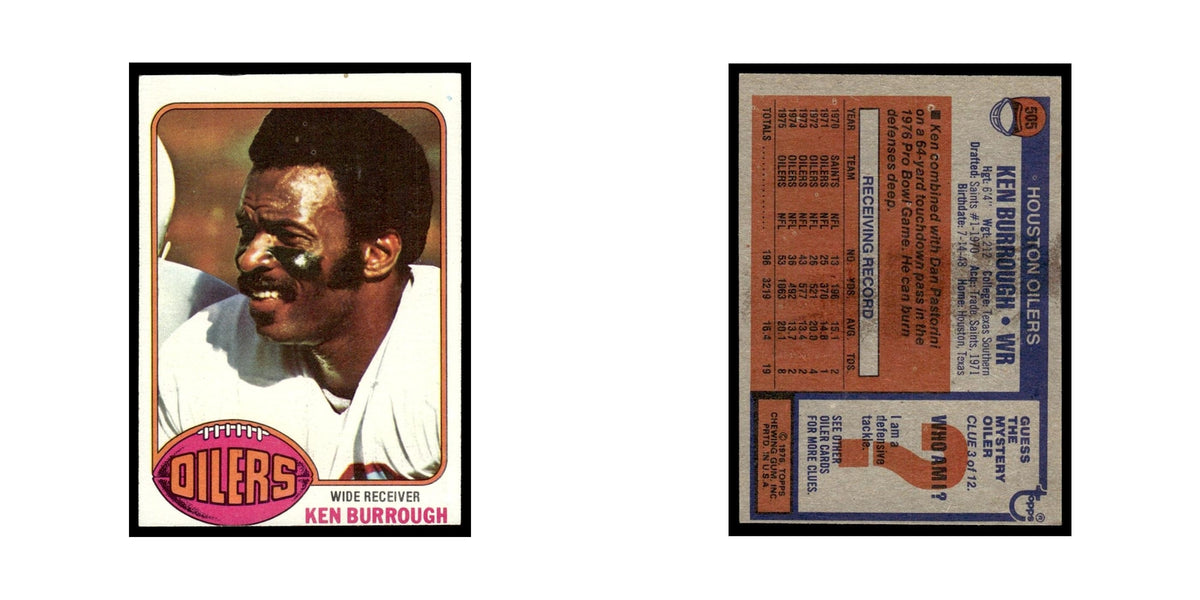 1976 Topps Ken Burrough Houston Oilers #505