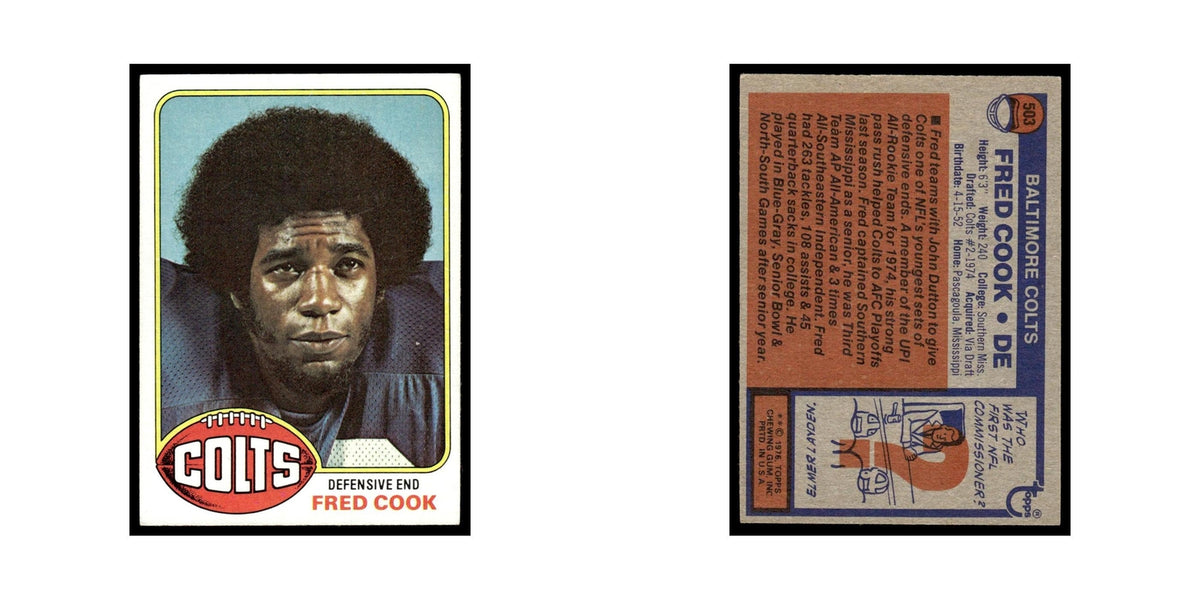 1976 Topps Fred Cook RC Baltimore Colts #503