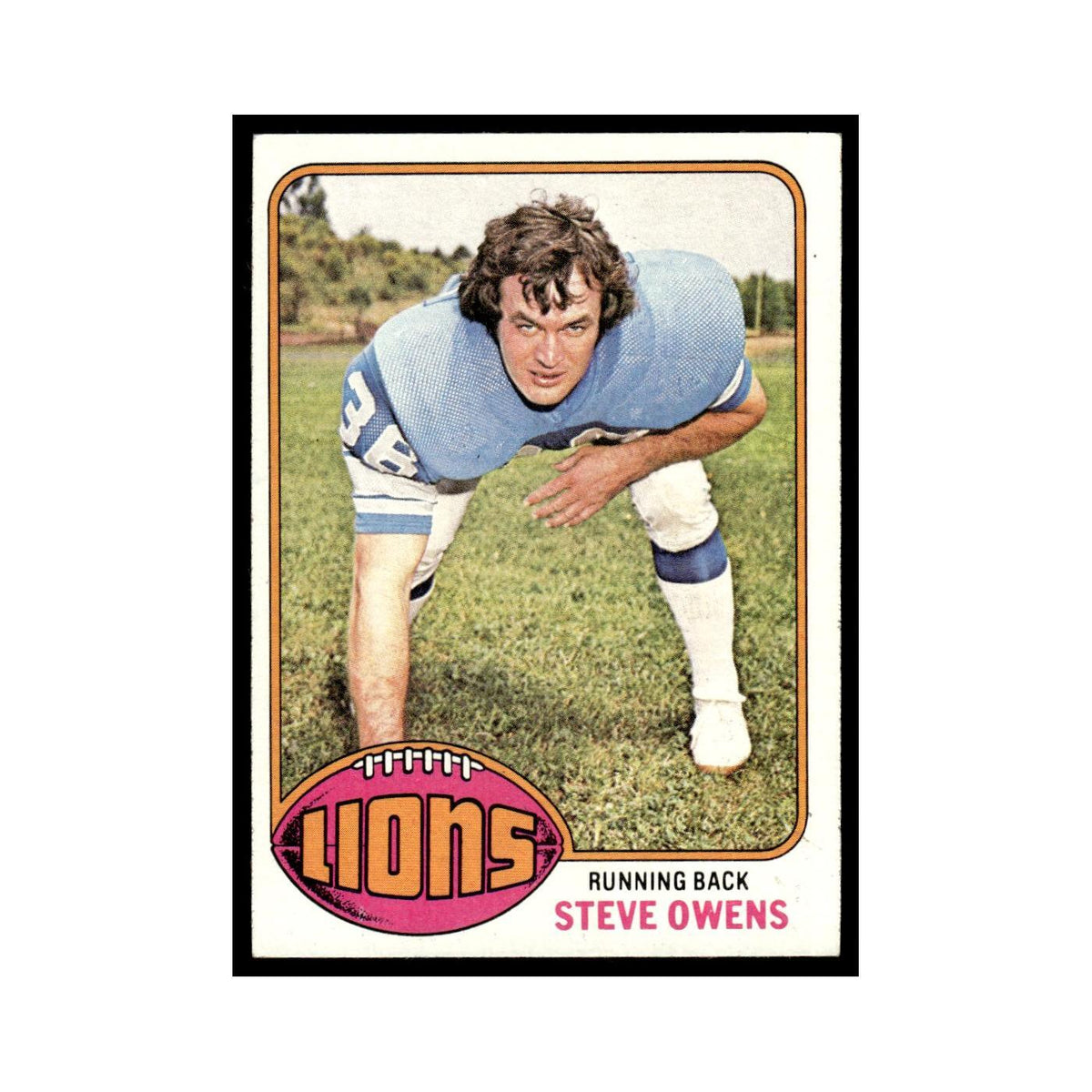 1976 Topps Steve Owens Lions #508