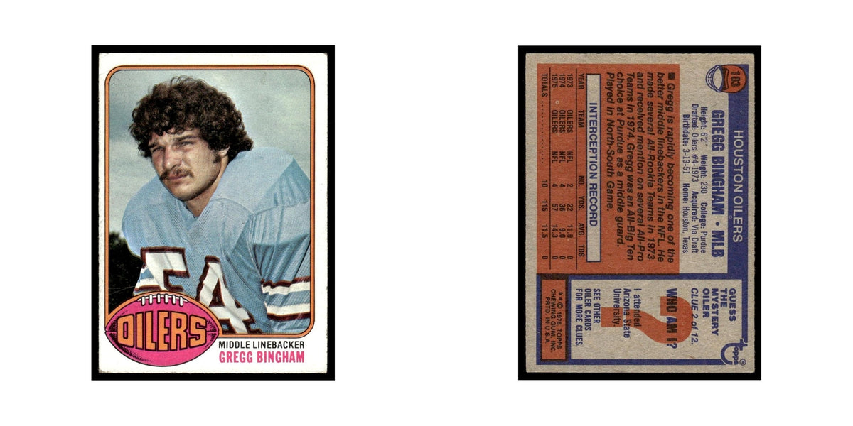 1976 Topps Gregg Bingham Houston Oilers #103