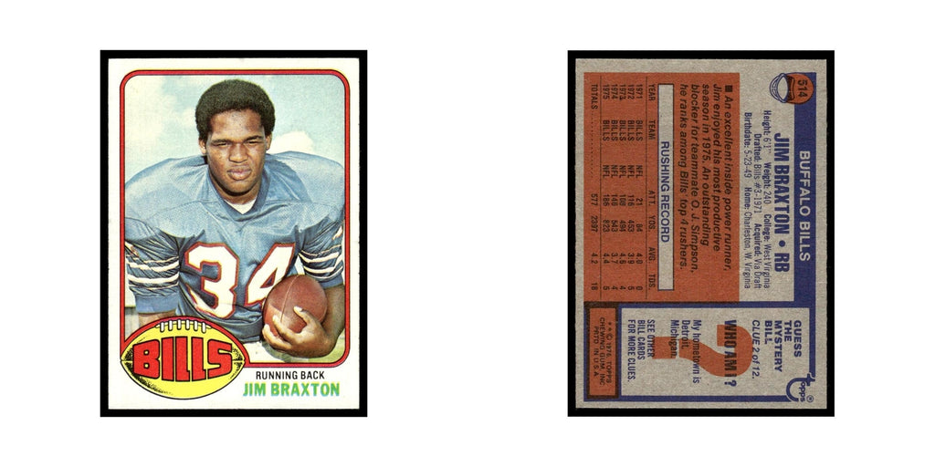 1976 Topps Jim Braxton Bills #514
