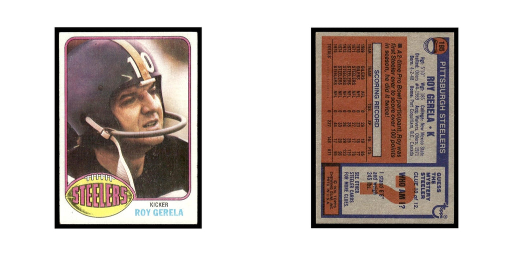 1976 Topps Roy Gerela Steelers #195