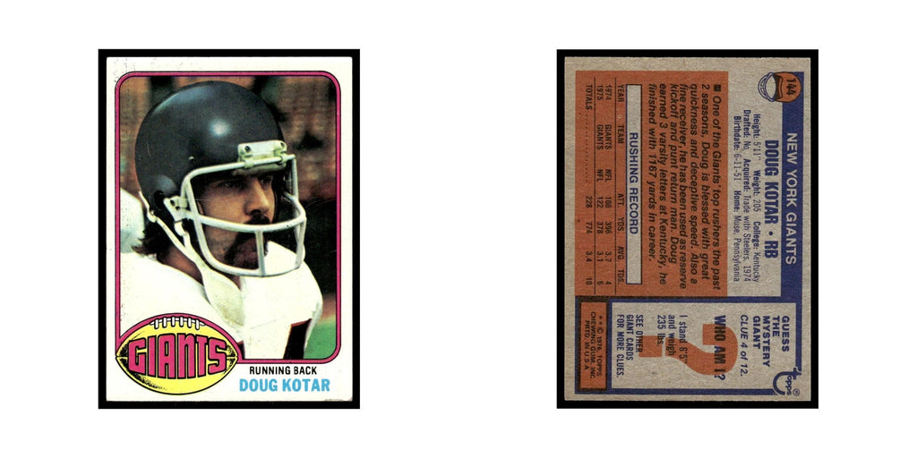 1976 Topps Doug Kotar Giants #144