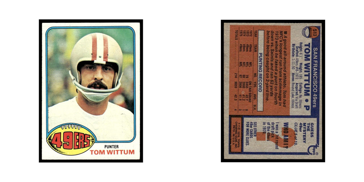 1976 Topps Tom Wittum 49ers #513