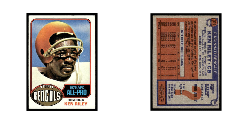 1976 Topps Ken Riley Bengals #510