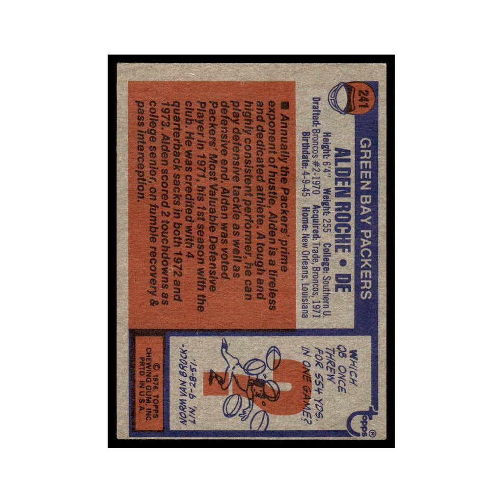 1976 Topps Alden Roche Packers #241