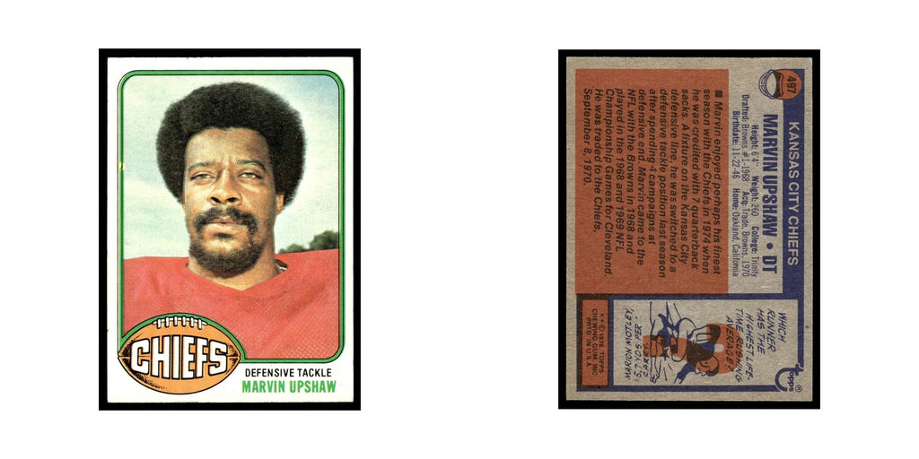 1976 Topps Marvin Upshaw Chiefs #497