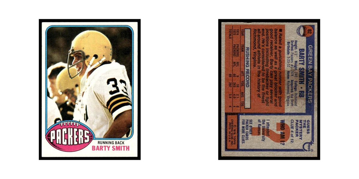 1976 Topps Barty Smith RC Packers #62