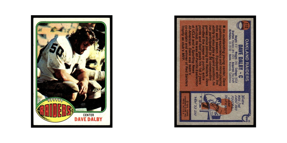 1976 Topps Dave Dalby RC Raiders #112