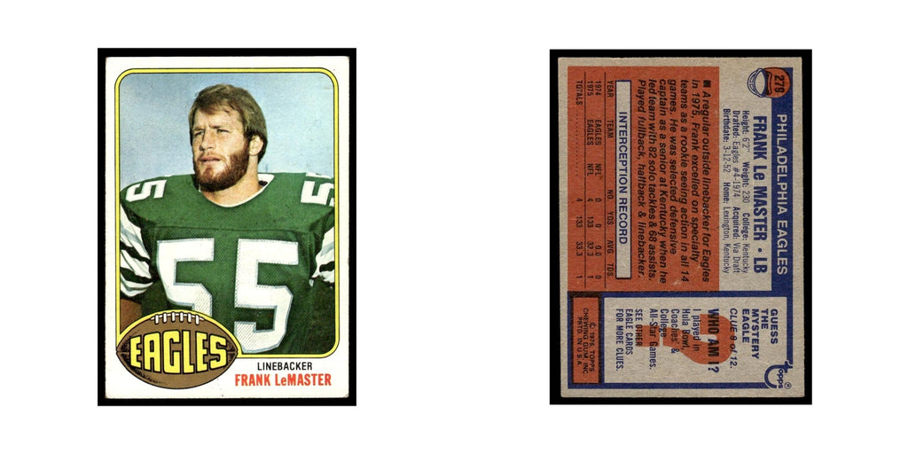 1976 Topps Frank LeMaster RC Eagles #279