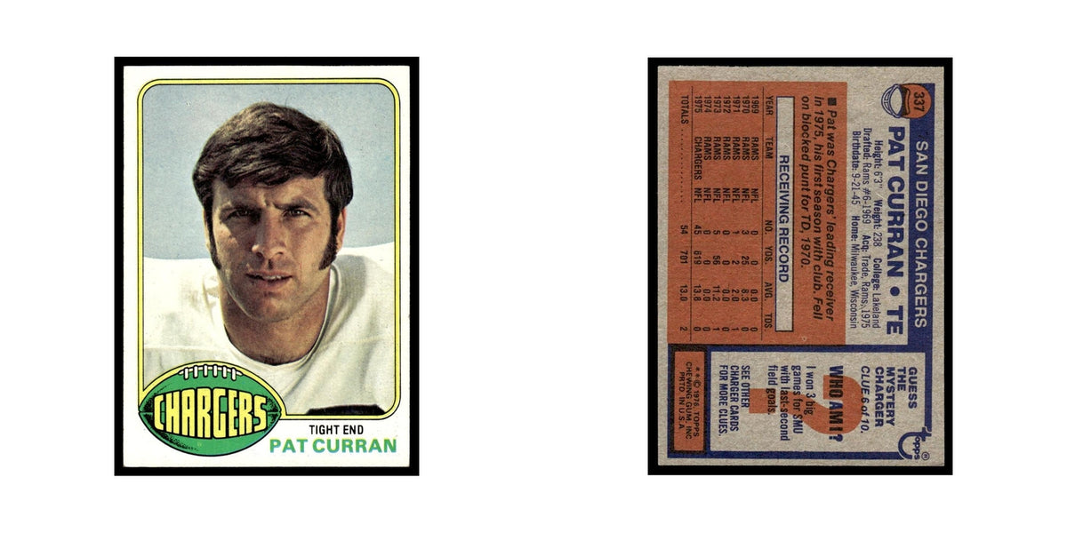 1976 Topps Pat Curran San Diego Chargers #337