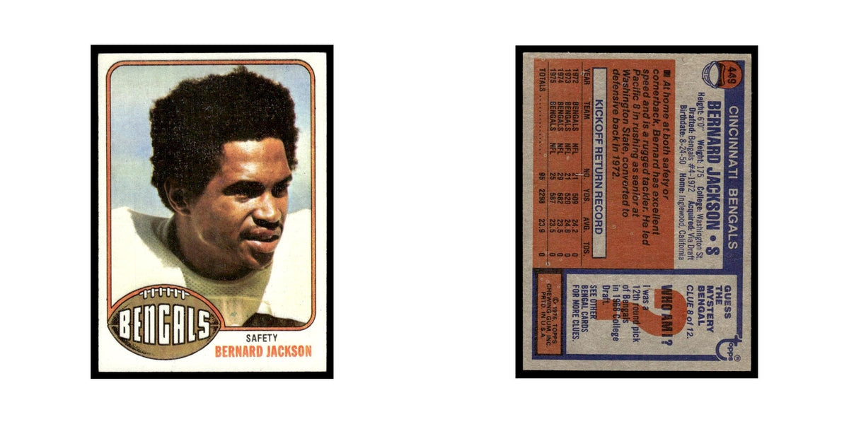 1976 Topps Bernard Jackson RC Bengals #449