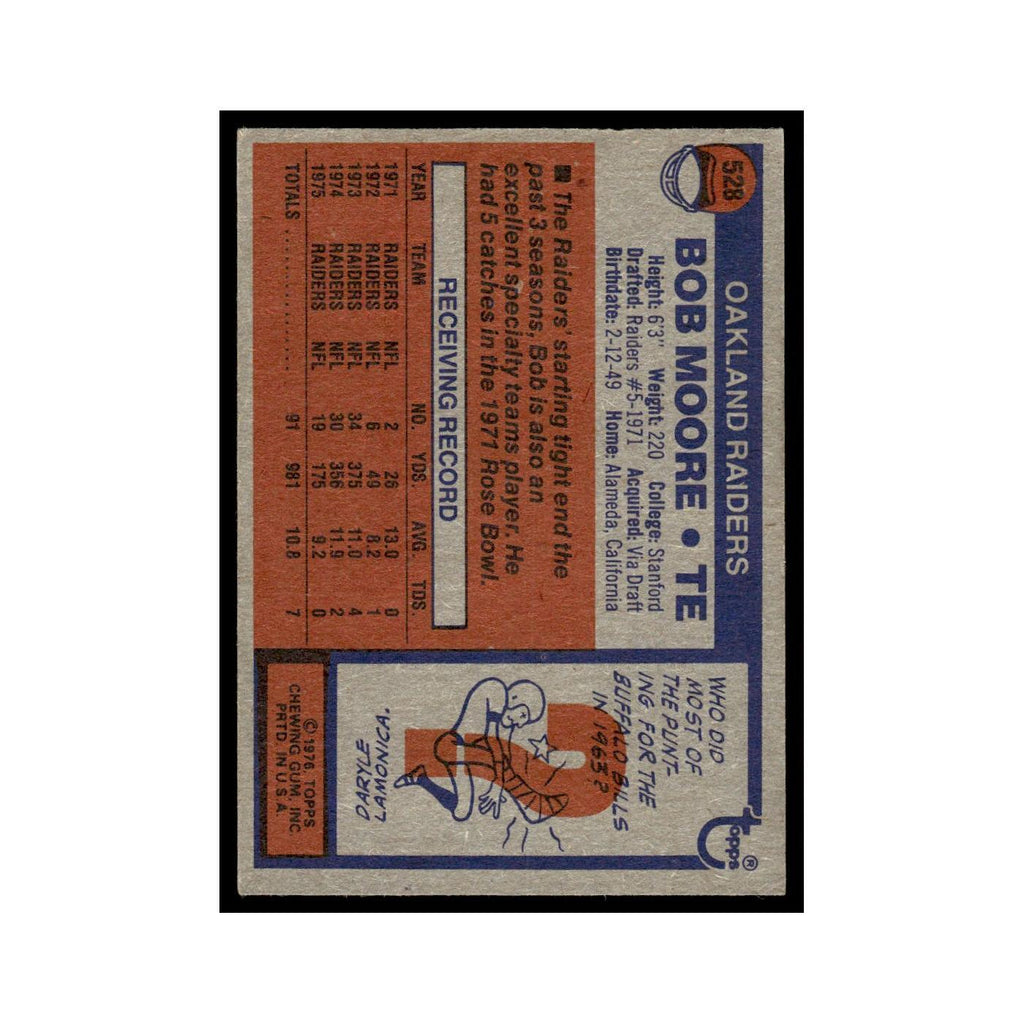 1976 Topps Bob Moore Raiders #528