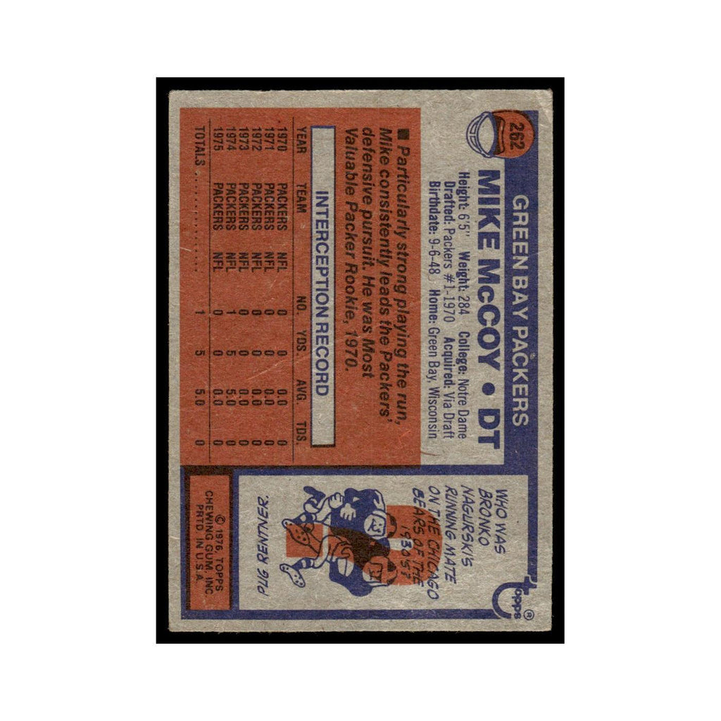 1976 Topps (Damaged) Mike McCoy Packers #262