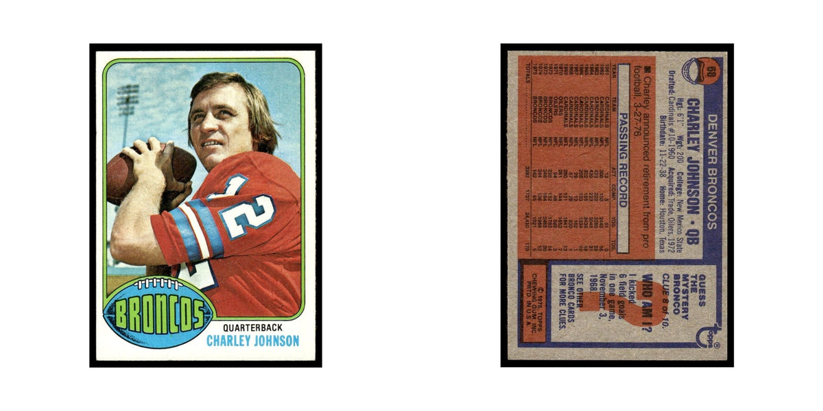 1976 Topps Charley Johnson Broncos #68