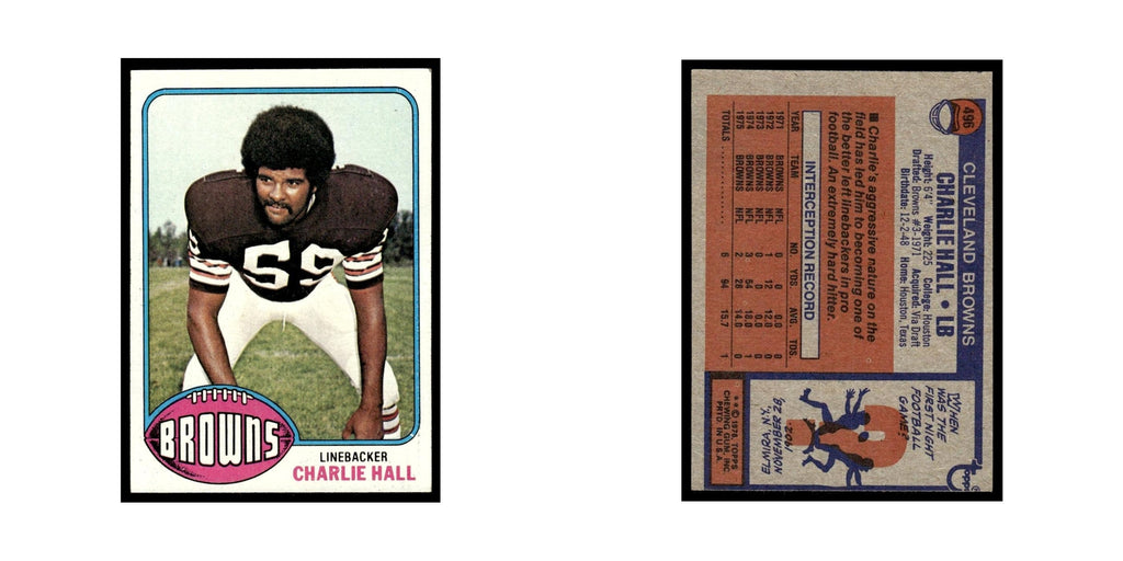 1976 Topps Charlie Hall Browns #496