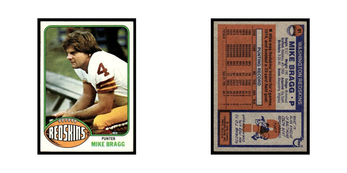 1976 Topps Mike Bragg Redskins #91