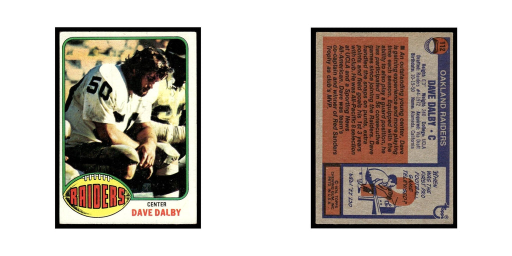 1976 Topps Dave Dalby Raiders #112