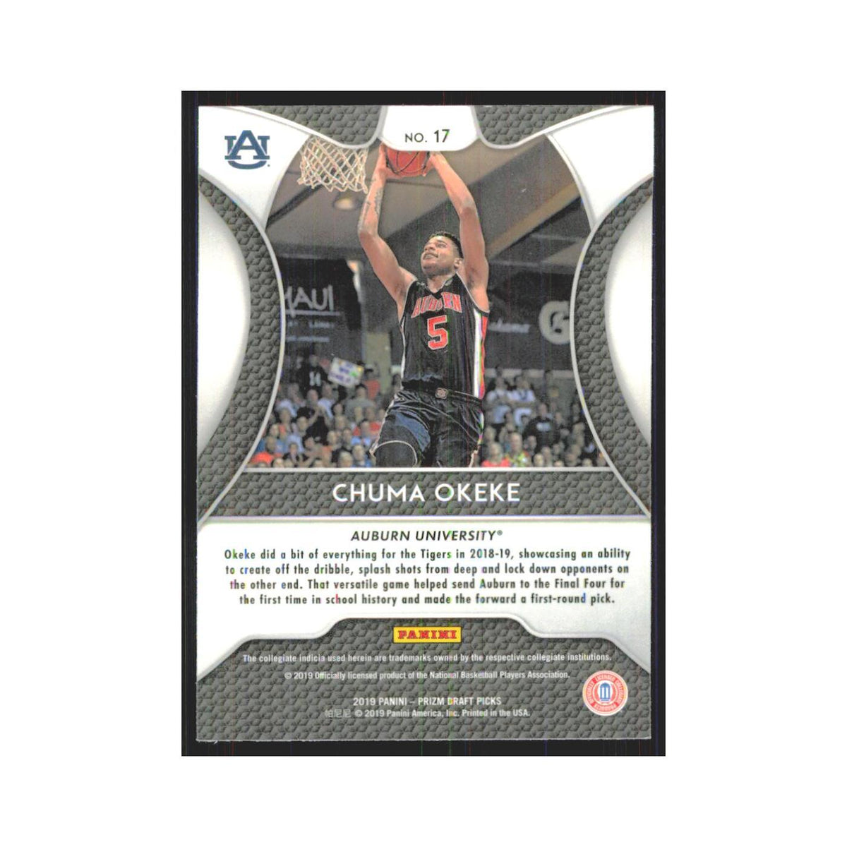 2019 Panini Prizm Draft Chuma Okeke RC Auburn Tigers #17