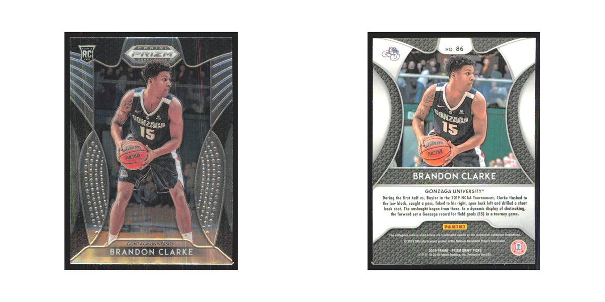 2019 Panini Prizm Draft Brandon Clarke RC Gonzaga Bulldogs #86