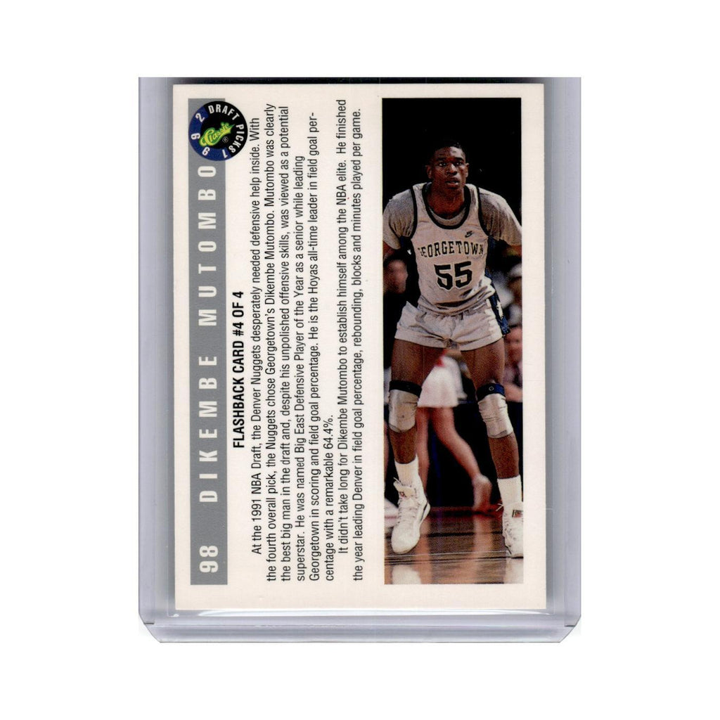 Dikembe Mutombo 1992 Classic Draft #98 Georgetown Hoyas Basketball Card NM
