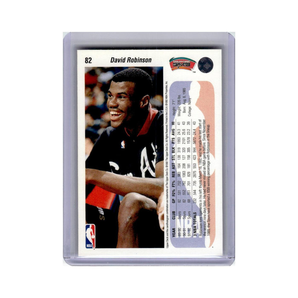 David Robinson 1992 Upper Deck #82 San Antonio Spurs Basketball Card NM