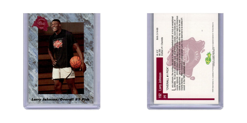 Larry Johnson 1991 Classic Draft Picks #192 Basketball Card NM