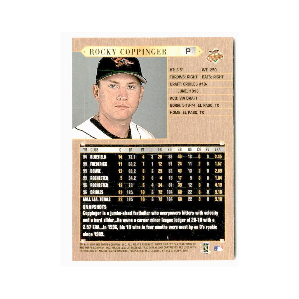 Rocky Coppinger 1997 Topps Gallery #173 Baltimore Orioles Baseball Card NM