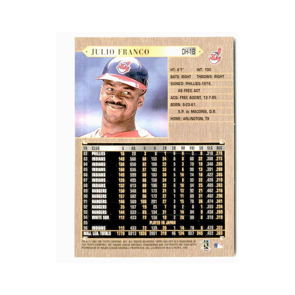 Julio Franco 1997 Topps Gallery #40 Cleveland Indians Baseball Card NM