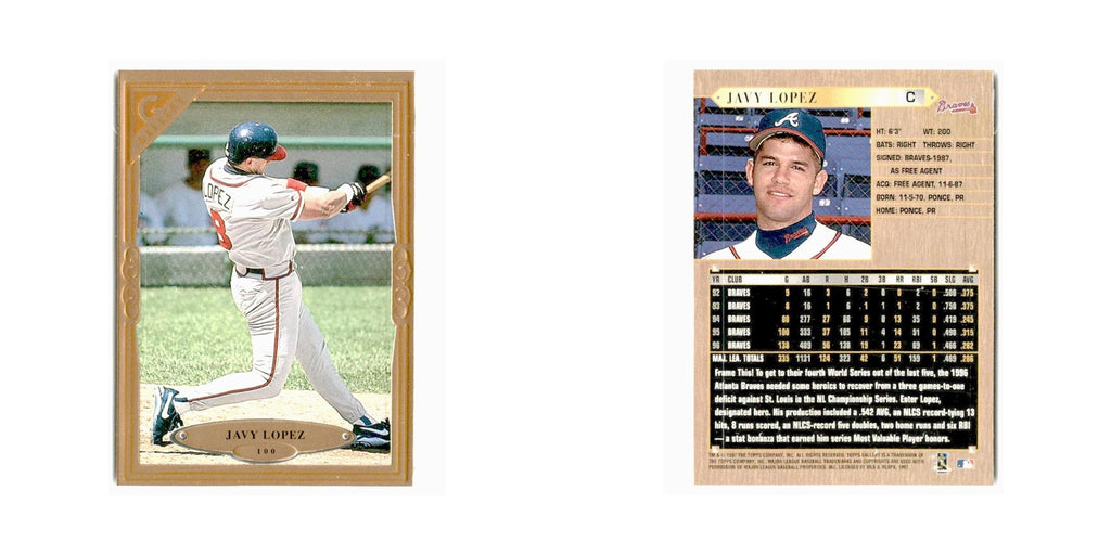 Javy Lopez 1997 Topps Gallery #100 Atlanta Braves Baseball Card NM