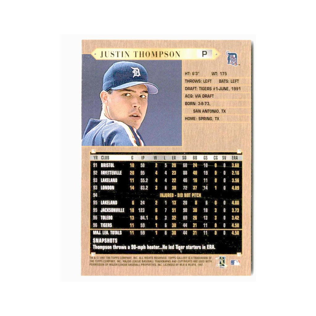 Justin Thompson 1997 Topps Gallery #179 Detroit Tigers Baseball Card NM