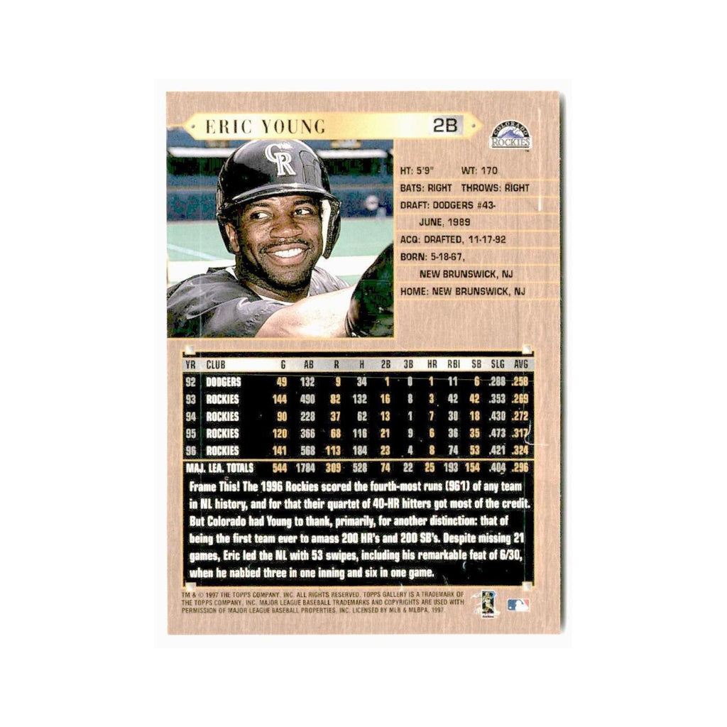 Eric Young 1997 Topps Gallery #127 Colorado Rockies Baseball Card NM
