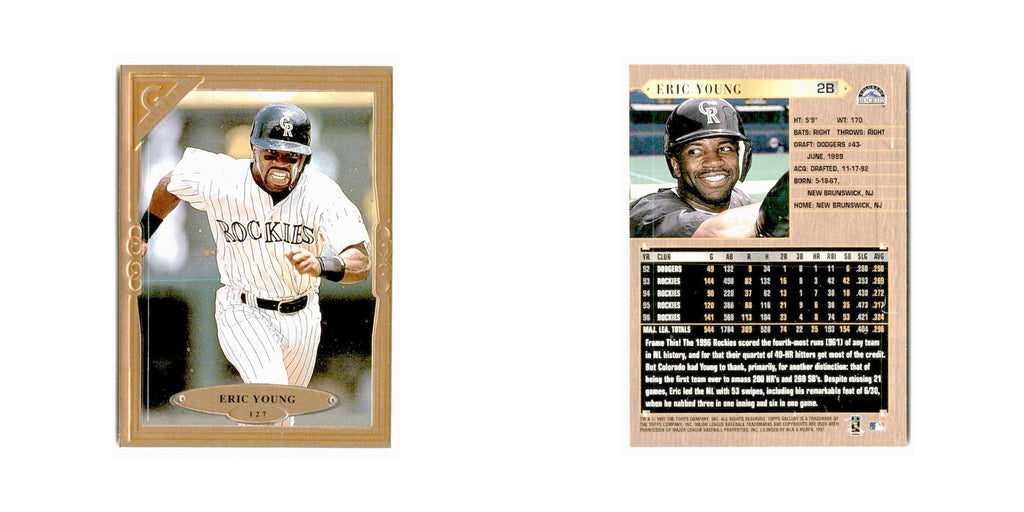 Eric Young 1997 Topps Gallery #127 Colorado Rockies Baseball Card NM