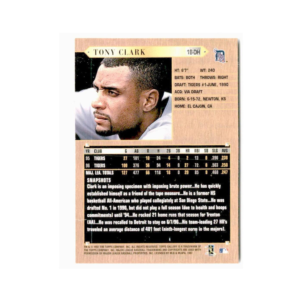 Tony Clark 1997 Topps Gallery #166 Detroit Tigers Baseball Card NM