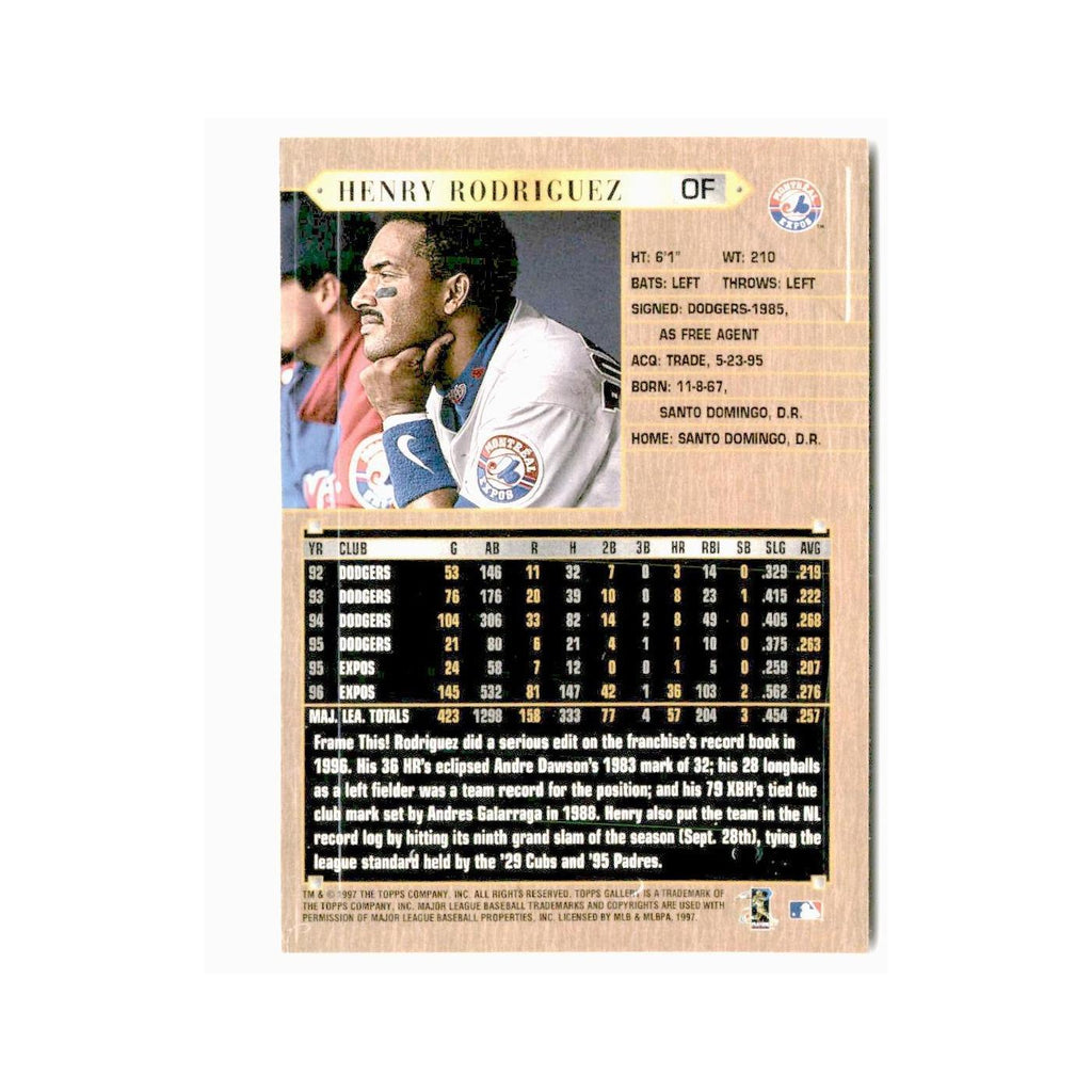 Henry Rodriguez 1997 Topps Gallery #131 Montreal Expos Baseball Card NM