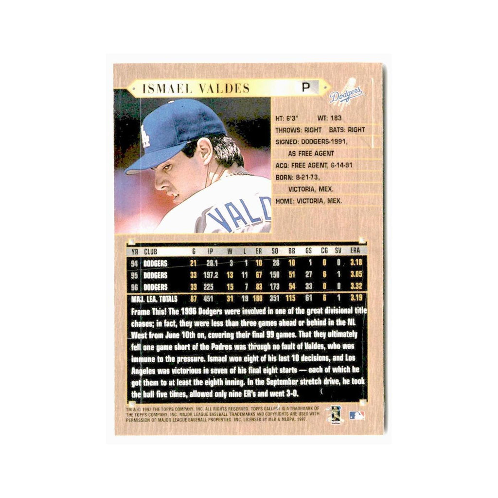 Ismael Valdes 1997 Topps Gallery #96 Los Angeles Dodgers Baseball Card NM