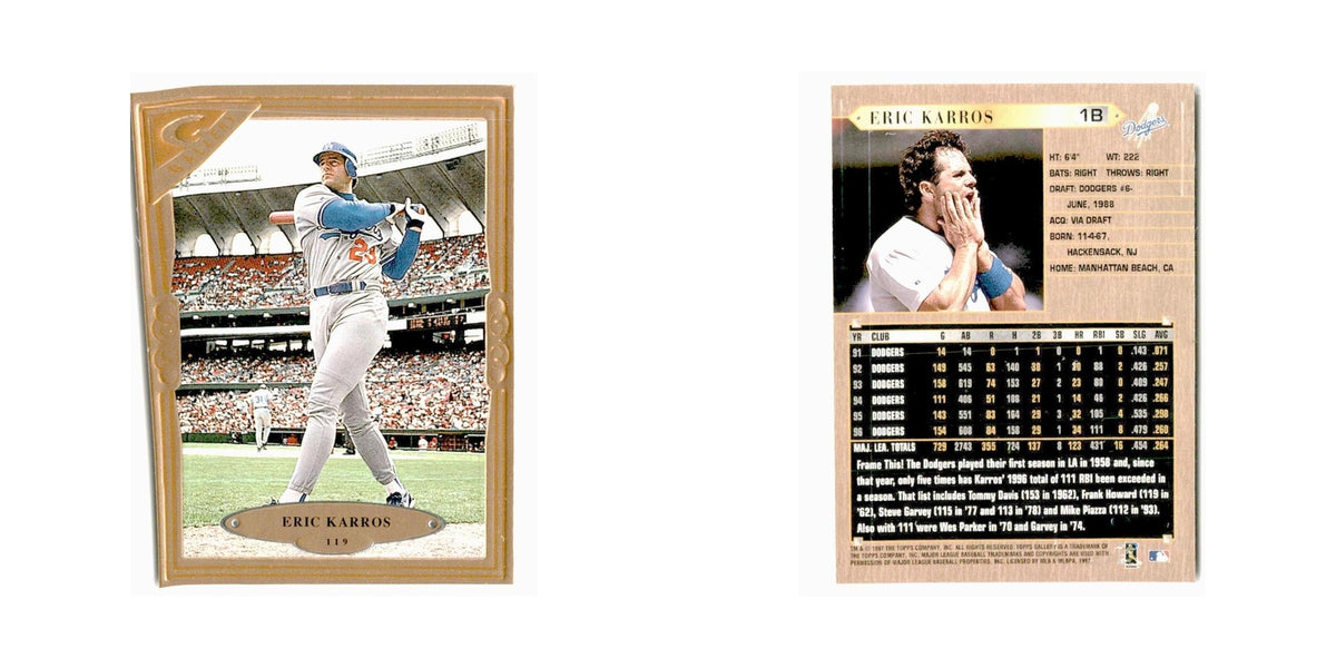 Eric Karros 1997 Topps Gallery #119 Los Angeles Dodgers Baseball Card NM