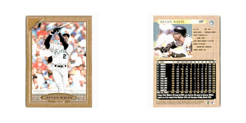 Devon White 1997 Topps Gallery #2 Florida Marlins Baseball Card NM
