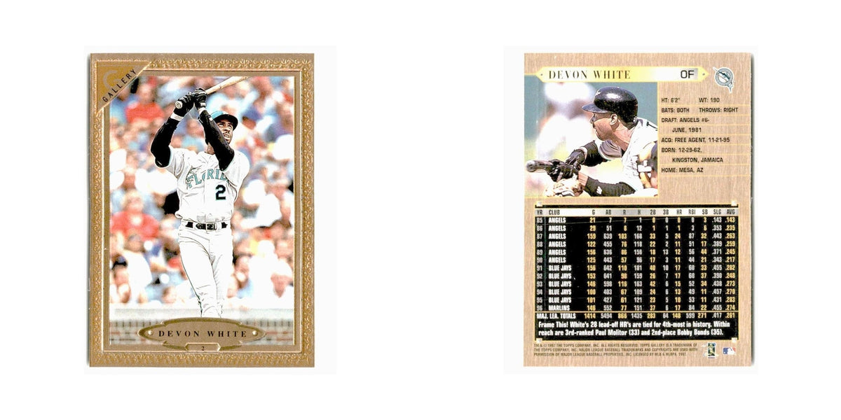 Devon White 1997 Topps Gallery #2 Florida Marlins Baseball Card NM