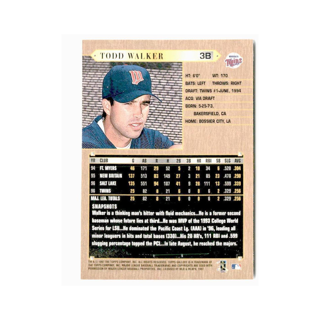 Todd Walker 1997 Topps Gallery #180 Minnesota Twins Twins Baseball Card NM