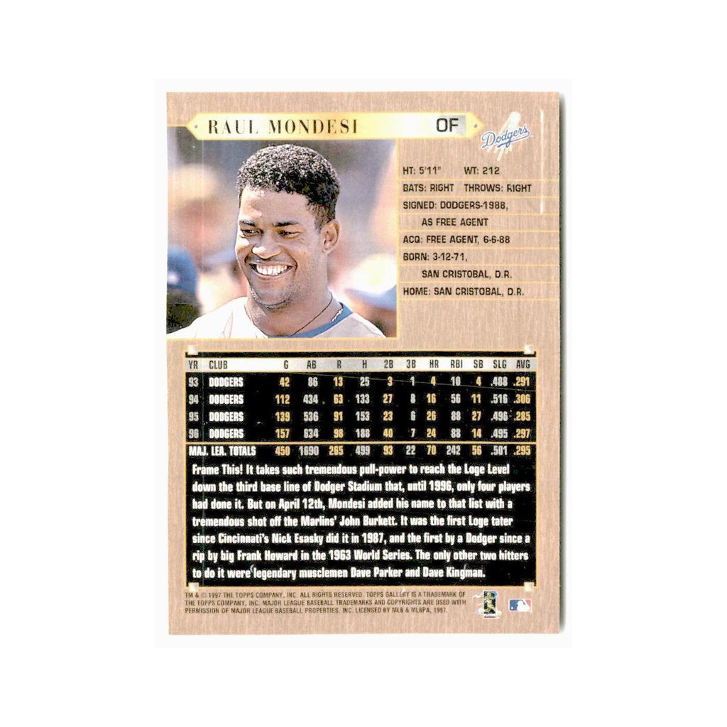 Raul Mondesi 1997 Topps Gallery #91 Los Angeles Dodgers Baseball Card NM