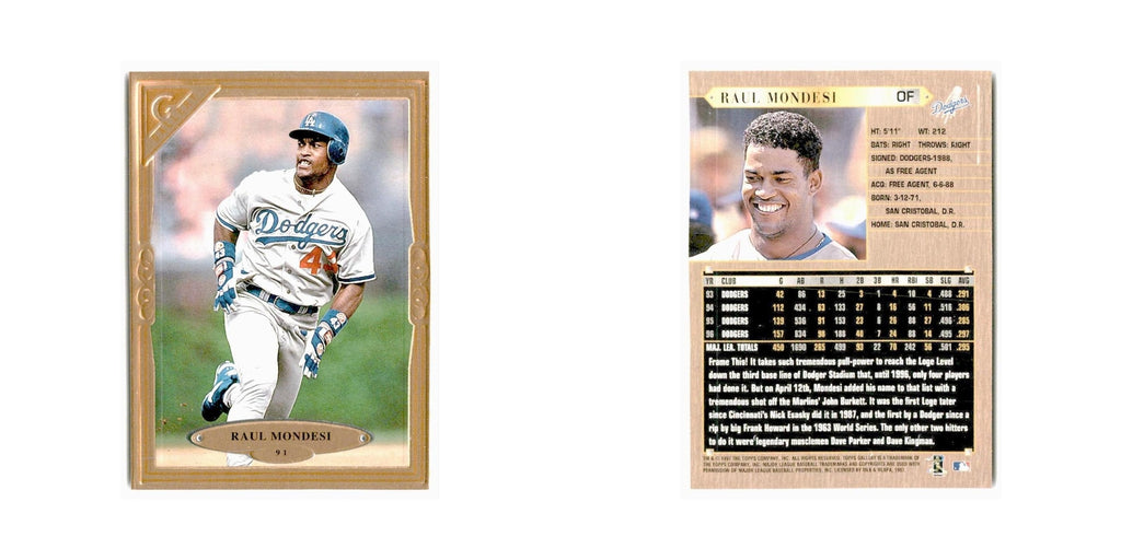 Raul Mondesi 1997 Topps Gallery #91 Los Angeles Dodgers Baseball Card NM