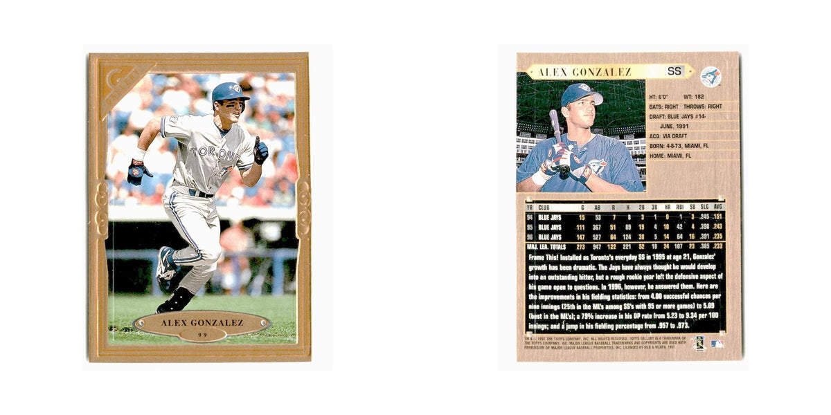 Alex Gonzalez 1997 Topps Gallery #99 Kane County Cougars Baseball Card NM