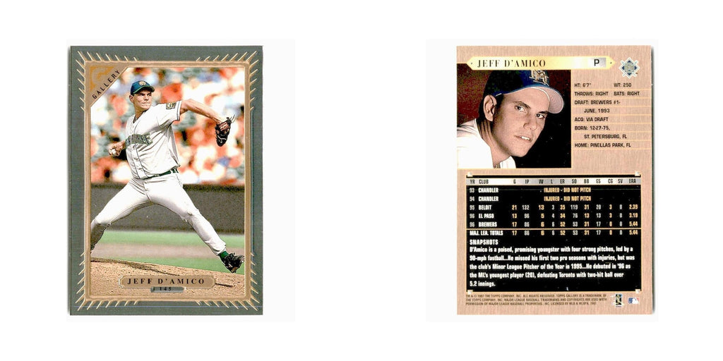 Jeff D'Amico 1997 Topps Gallery #145 Milwaukee Brewers Baseball Card NM