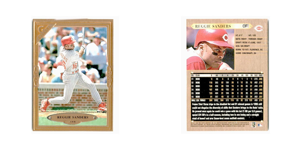 Reggie Sanders 1997 Topps Gallery #108 Cincinnati Reds Baseball Card NM