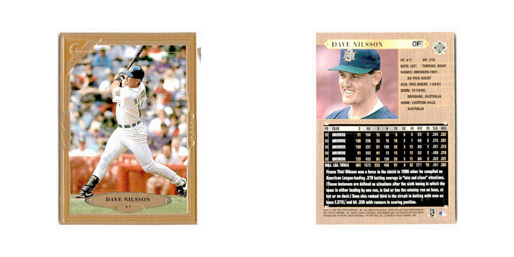 Dave Nilsson 1997 Topps Gallery #97 Milwaukee Brewers Baseball Card NM